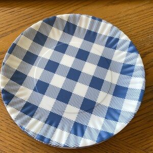 One Hundred 80 Degrees Blue & White Checkered Plate, 7.5 Inch Melamine, Set of 4